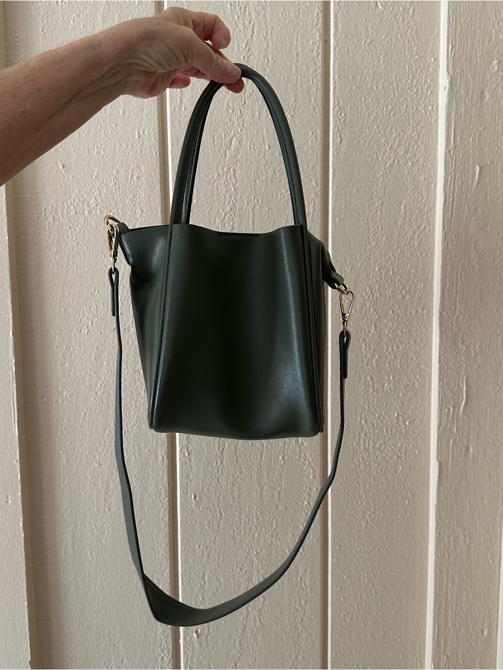 GREAT ANTHROPOLOGIE MINI HOLLACE TOTE DK SAGE GREEN WOW